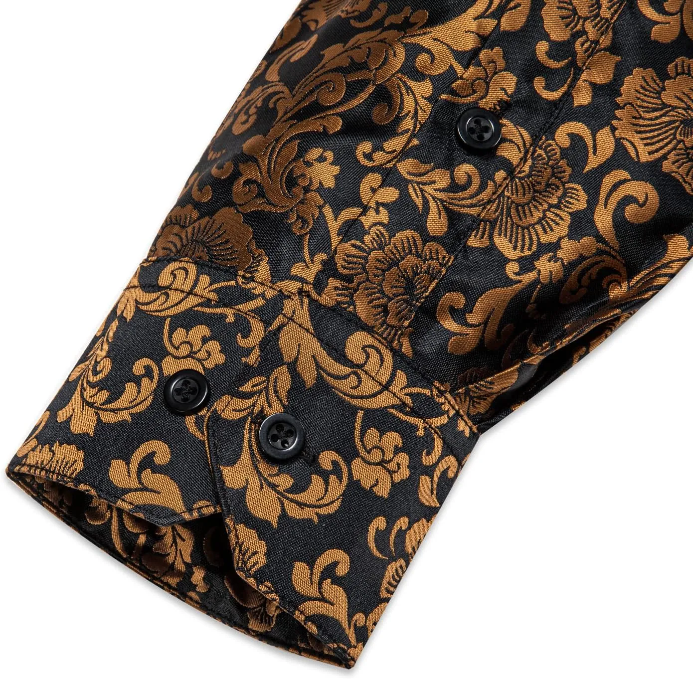 Men's Silk Paisley Dress nominate Shirt Formal Long Sleeve Button-Down Casual Shirts for Wedding Party DiBanGu 