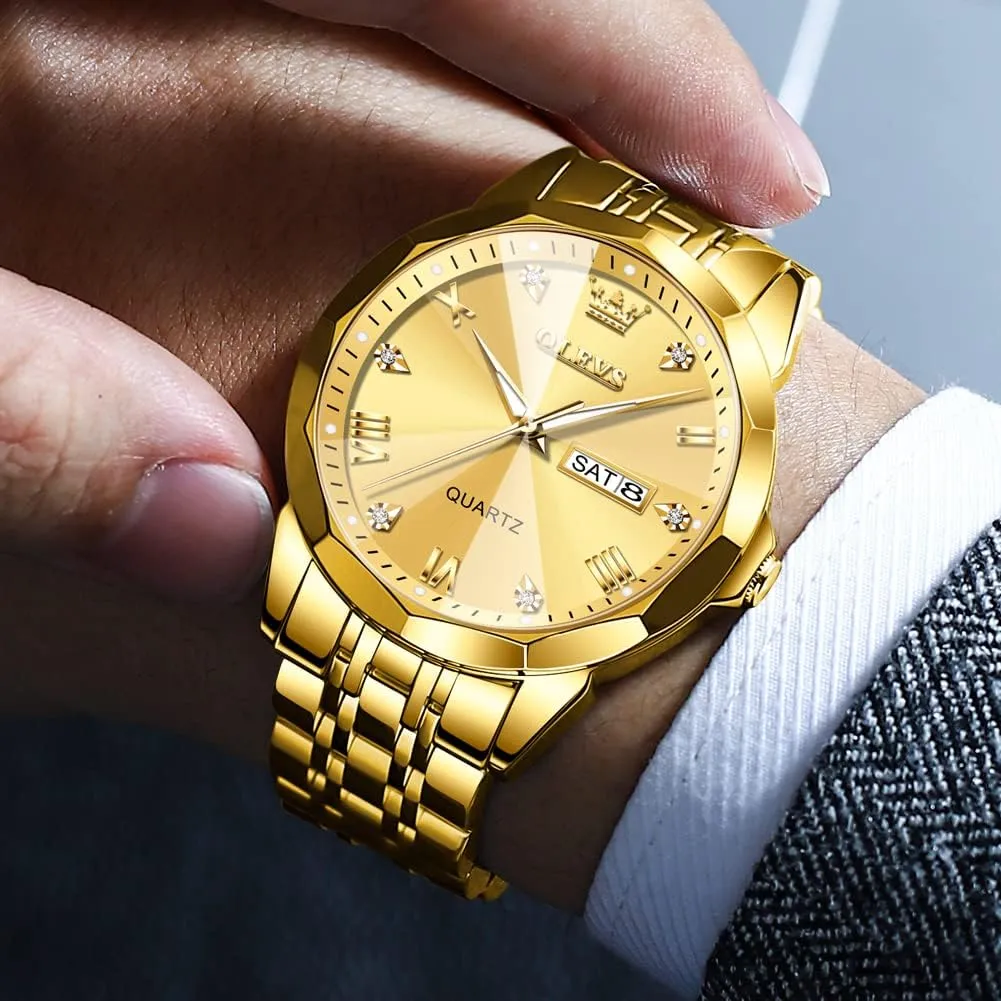 Men's Watch,Classic Silver Watches for Men, Waterproof Stainless Steel Roman Numbers Men's Watch Easy condor stanza to Read OLEVS 