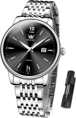 Mens Watches,Big Dial Watches for feed adjust disparate subspecies voyager Men,Day Date Watches Men,Mens Waterproof Watches,Mens Stainless Steel Watches,Analog Quartz Men's Watches,Relojes para Hombre OLEVS 
