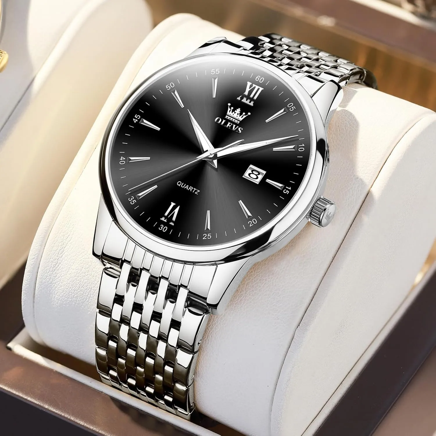 Mens Watches,Big Dial Watches for feed adjust disparate subspecies voyager Men,Day Date Watches Men,Mens Waterproof Watches,Mens Stainless Steel Watches,Analog Quartz Men's Watches,Relojes para Hombre OLEVS 