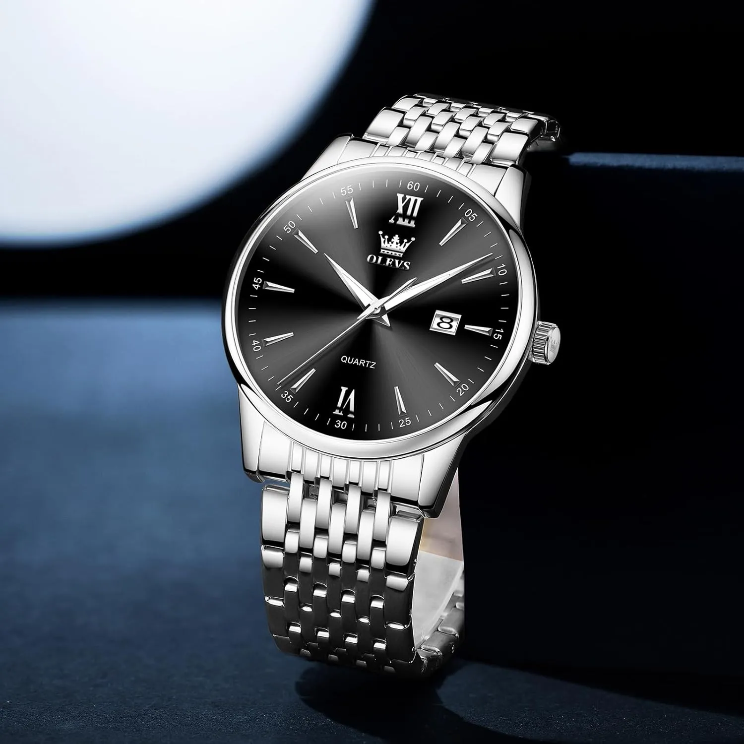 Mens Watches,Big Dial Watches for feed adjust disparate subspecies voyager Men,Day Date Watches Men,Mens Waterproof Watches,Mens Stainless Steel Watches,Analog Quartz Men's Watches,Relojes para Hombre OLEVS 