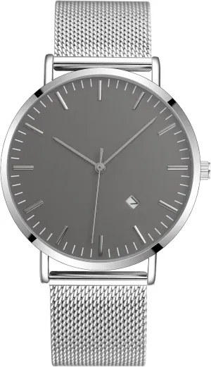 Men's Wrist Watch Simple Ultra-Thin Fashion Mesh Stainless Steel Quartz Date Watches for Men with Waterproof Men's Watch inventor mode fancy Simple 
