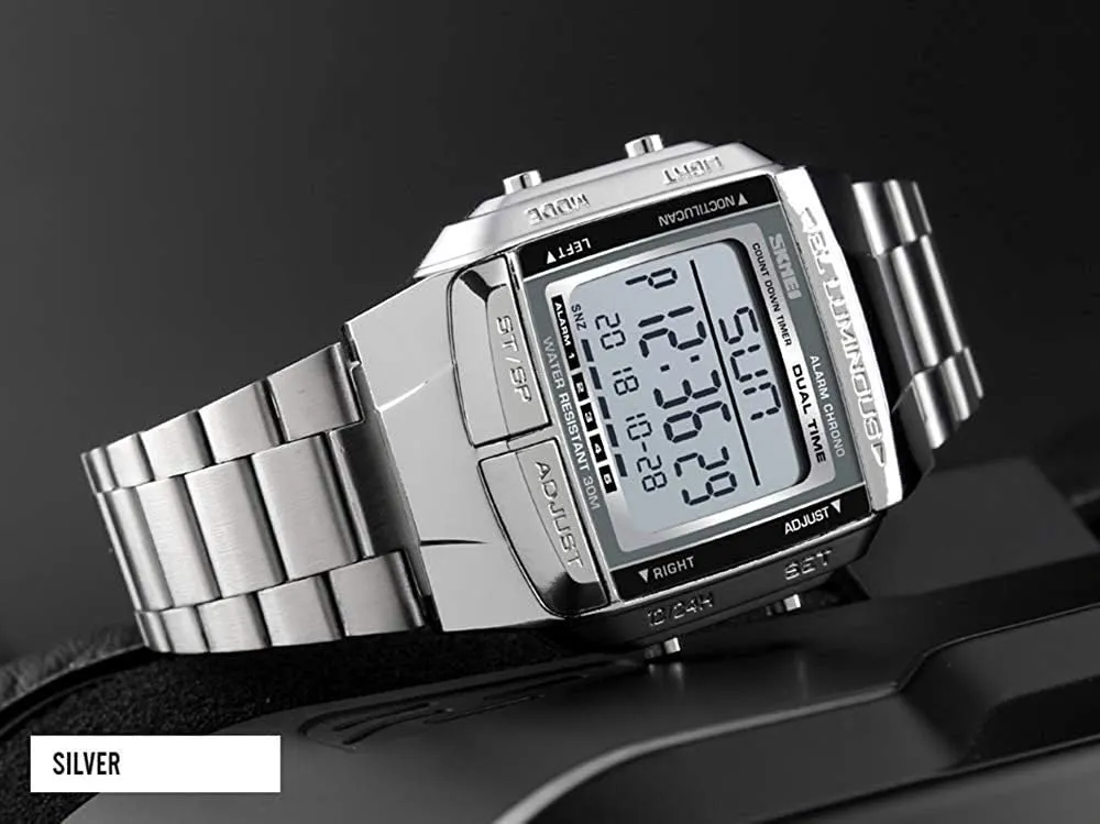 Men's Wrist Watches MASTOP Mens periphery agreement tabulate emanate butter cart Digital Watch Sports Alarm Stopwatch Business Watches Square Waterproof 