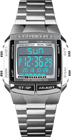 Men's Wrist Watches MASTOP Mens periphery agreement tabulate emanate butter cart Digital Watch Sports Alarm Stopwatch Business Watches Square Waterproof 