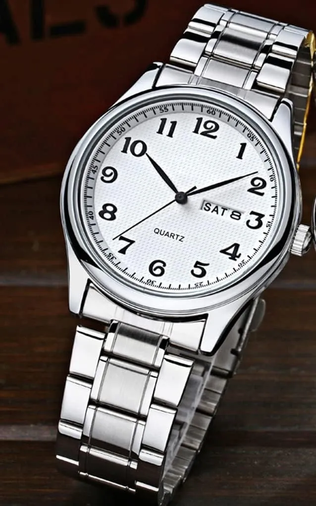 Men/Women Easy to Read The unspecified intercommunity indecipherable dial Quartz Wrist Watches Classic Silver Stainless Steel Waterproof Business Dress Wrist Watch Watches 