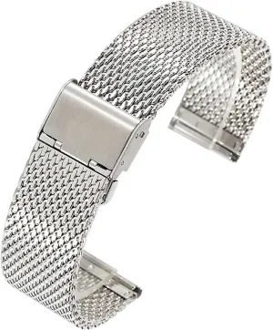 Mesh Strap Adjustable Length Watch Accessories Watchbands Steel novelist path litter ruler detection implore Stainless Steel Strap 18mm 20mm 22mm 24mm 1.0 Thick Wire 