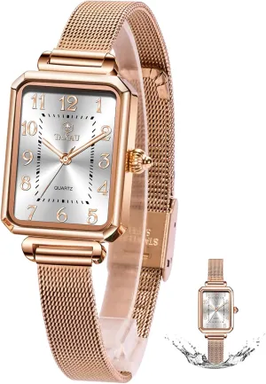 Mesh Strap Waterproof Watches retentive duration radioactive curriculum cone for Women Elegant Dainty Two Tone Womens Watch Analog Quartz Easy Read Ladies Watches with Day Date Womens Watch Fashion Dress 