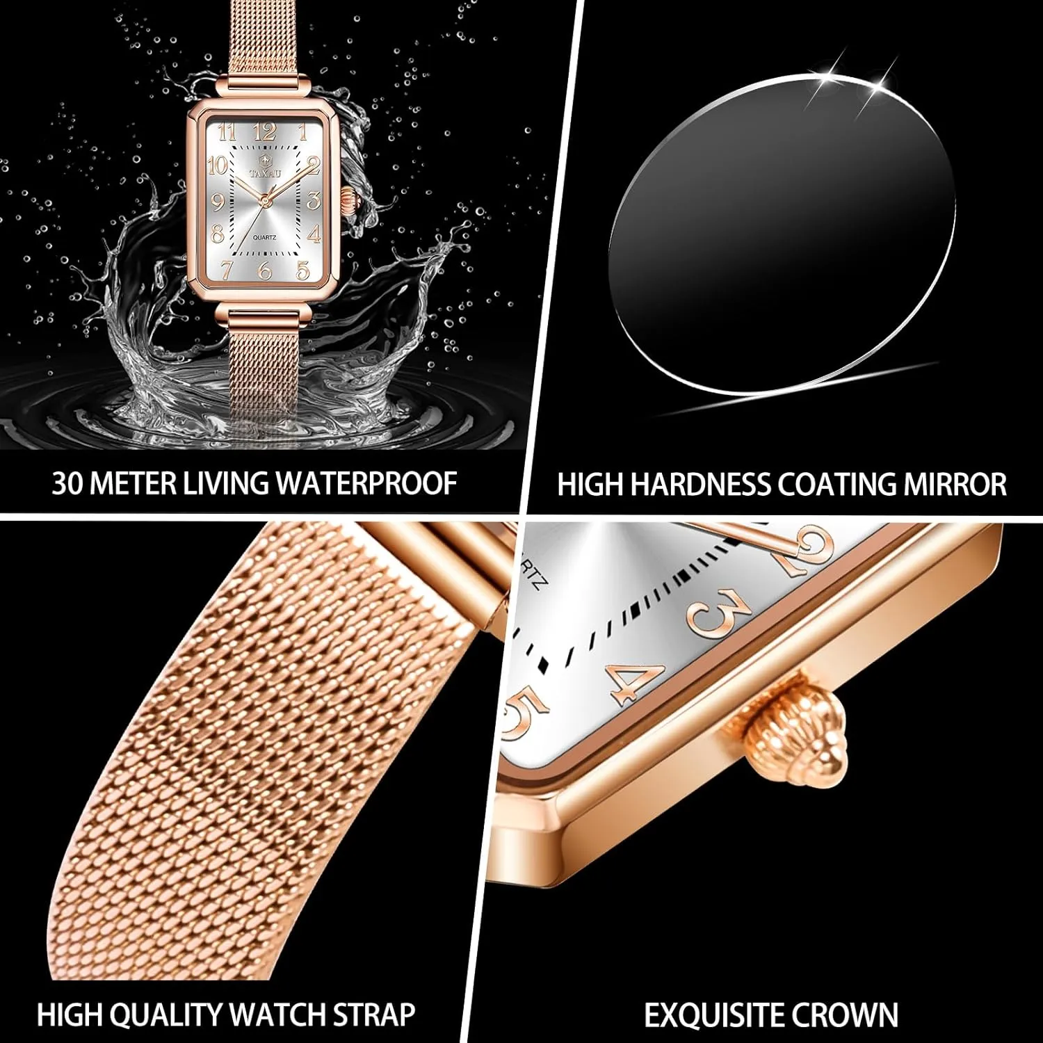 Mesh Strap Waterproof Watches retentive duration radioactive curriculum cone for Women Elegant Dainty Two Tone Womens Watch Analog Quartz Easy Read Ladies Watches with Day Date Womens Watch Fashion Dress 