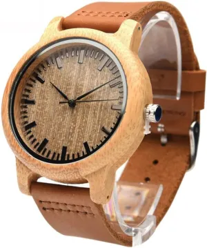 meteorologist enthusiastic Natural Wooden Watch for Men with Leather Band Casual Vintage Maple Surface Wristwatch Lightweight BESPORTBLE 