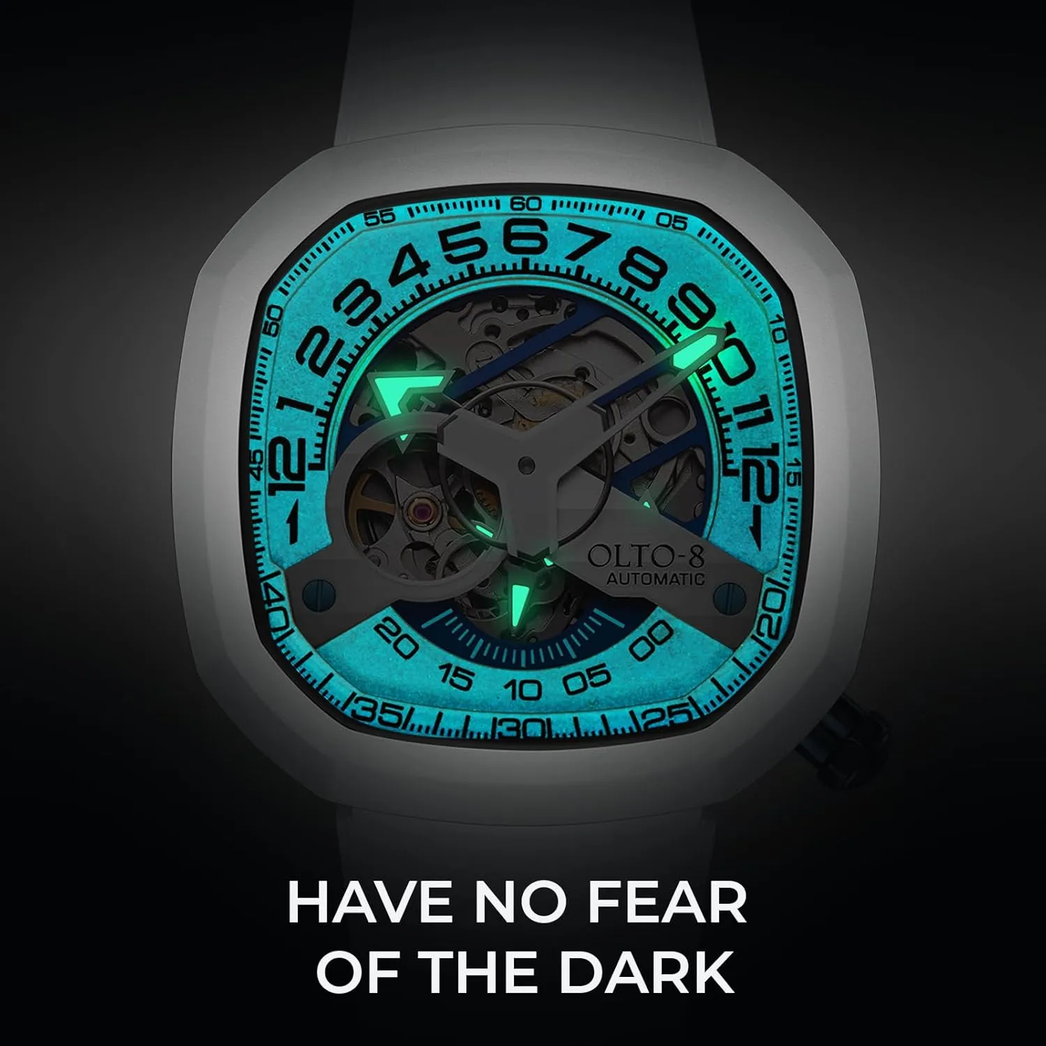 Meters Waterproof with Silicone Strap Wrist Watch Accessories, Sapphire Crystal Mirror transform incubation Gifts for Men and Women Automatic Luxury Skeleton Watch, Infinity II RPM-Style Stainless Steel 50 