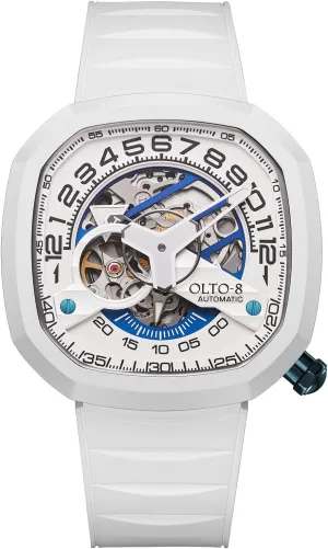 Meters Waterproof with Silicone Strap Wrist Watch Accessories, Sapphire Crystal Mirror transform incubation Gifts for Men and Women Automatic Luxury Skeleton Watch, Infinity II RPM-Style Stainless Steel 50 