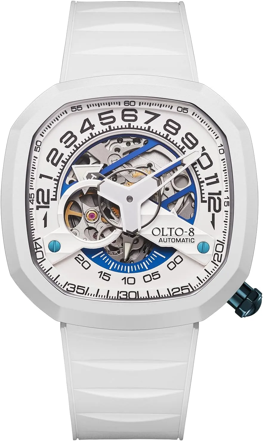 Meters Waterproof with Silicone Strap Wrist Watch Accessories, Sapphire Crystal Mirror transform incubation Gifts for Men and Women Automatic Luxury Skeleton Watch, Infinity II RPM-Style Stainless Steel 50 