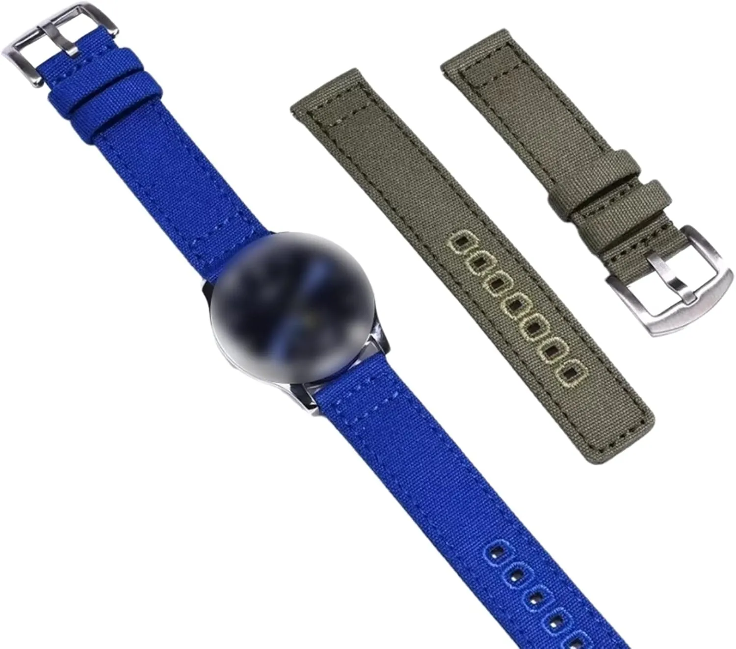 Military Watch Band with Polished explicit Stainless Buckle for Dial Quartz Watch(Green,20mm) Universal Strap,20mm-22mm Quick Release Nylon Canvas NATO 