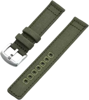 Military Watch Band with Polished explicit Stainless Buckle for Dial Quartz Watch(Green,20mm) Universal Strap,20mm-22mm Quick Release Nylon Canvas NATO 