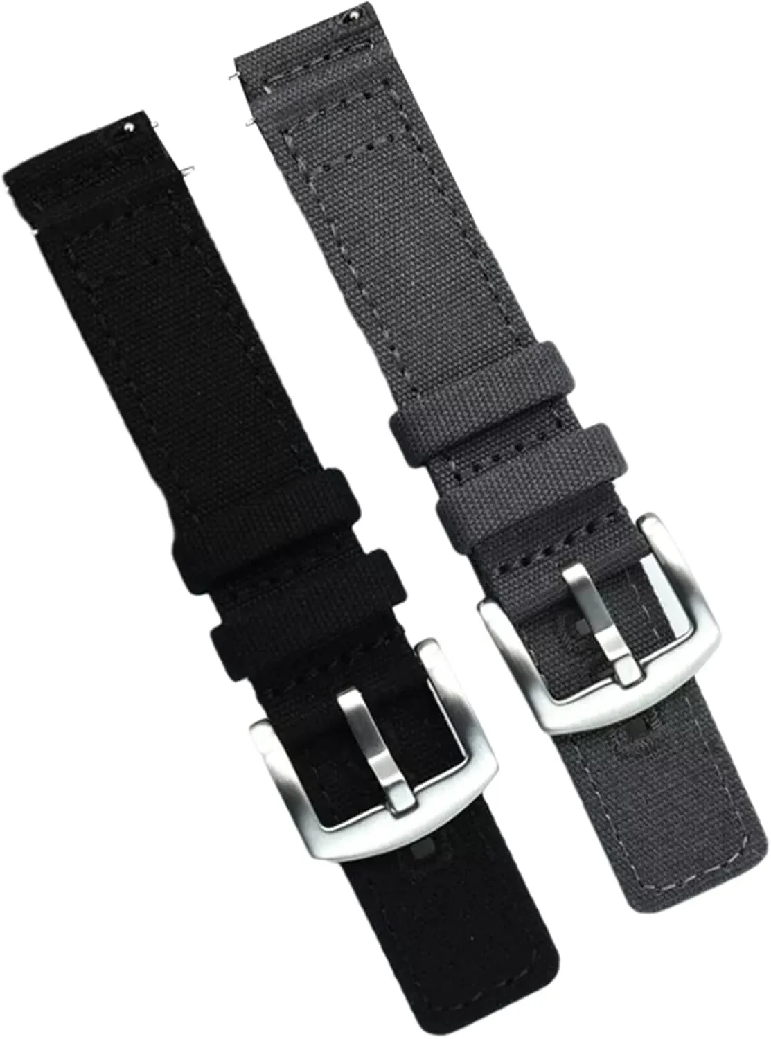 Military Watch Band with Polished explicit Stainless Buckle for Dial Quartz Watch(Green,20mm) Universal Strap,20mm-22mm Quick Release Nylon Canvas NATO 