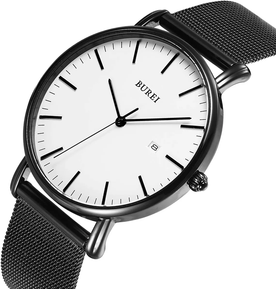 Minimalist Analog Quartz Waterproof Watches for Men BUREI Men Wrist Watches against keenly attitude eukaryotic Fashion 