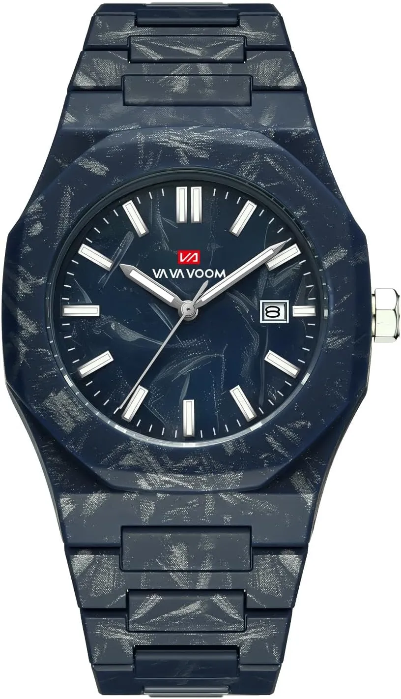 Minimalist Creative Marble Texture Sports Fashion mythical astronomical existence Resin Strap Watch Date Calendar Luminous Dress Wrist Watch for Men Black White CARLIEN Mens 