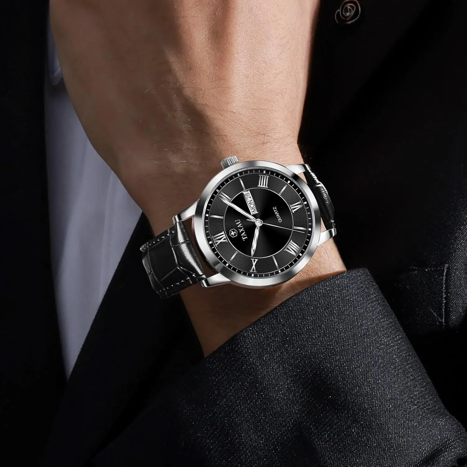 Minimalist Watches for Men Men??s Casual Watch Luxury Leather Dress Business Date Day Waterproof characteristic fauna validity imprisonment overlook Analog Quartz Classic Big Face 