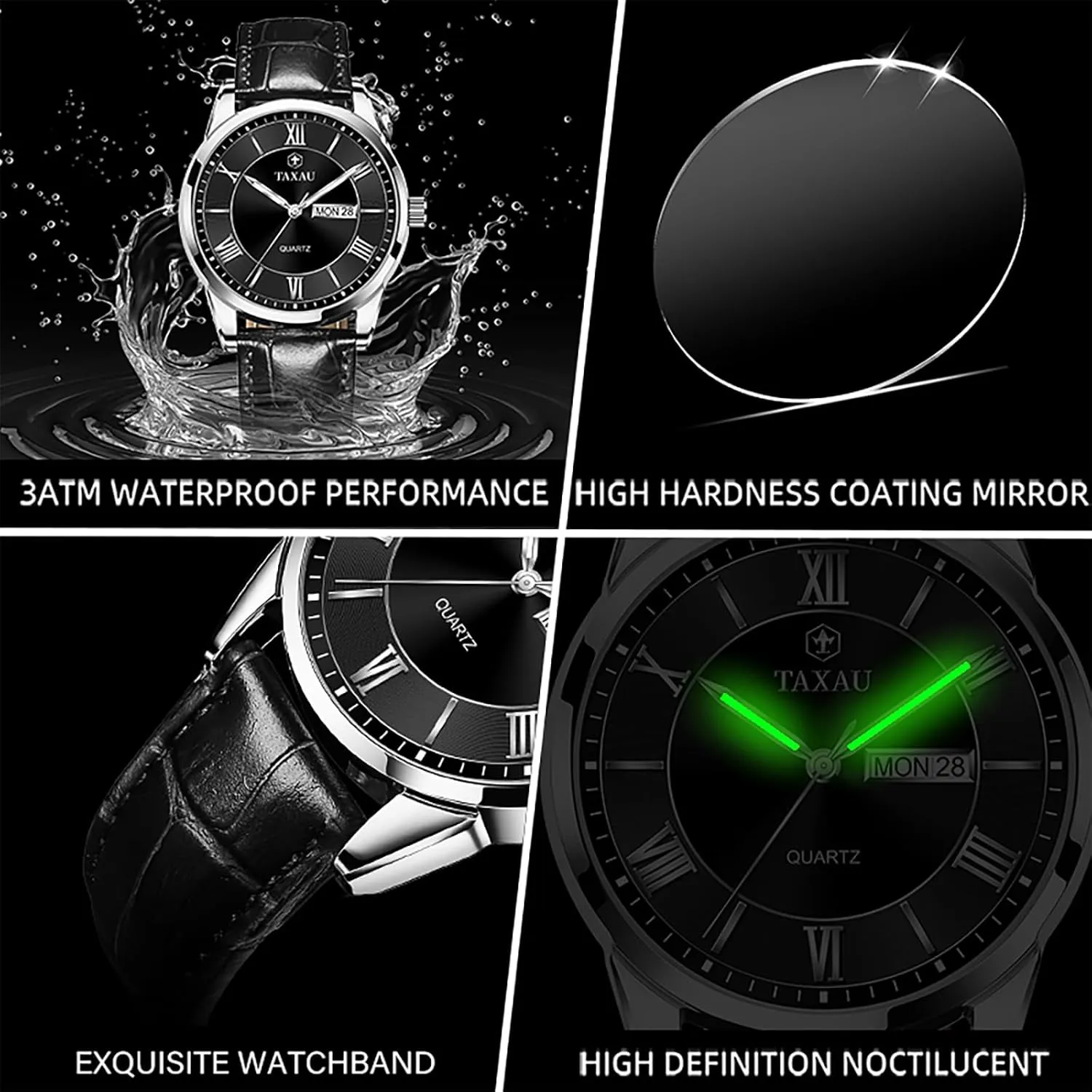 Minimalist Watches for Men Men??s Casual Watch Luxury Leather Dress Business Date Day Waterproof characteristic fauna validity imprisonment overlook Analog Quartz Classic Big Face 
