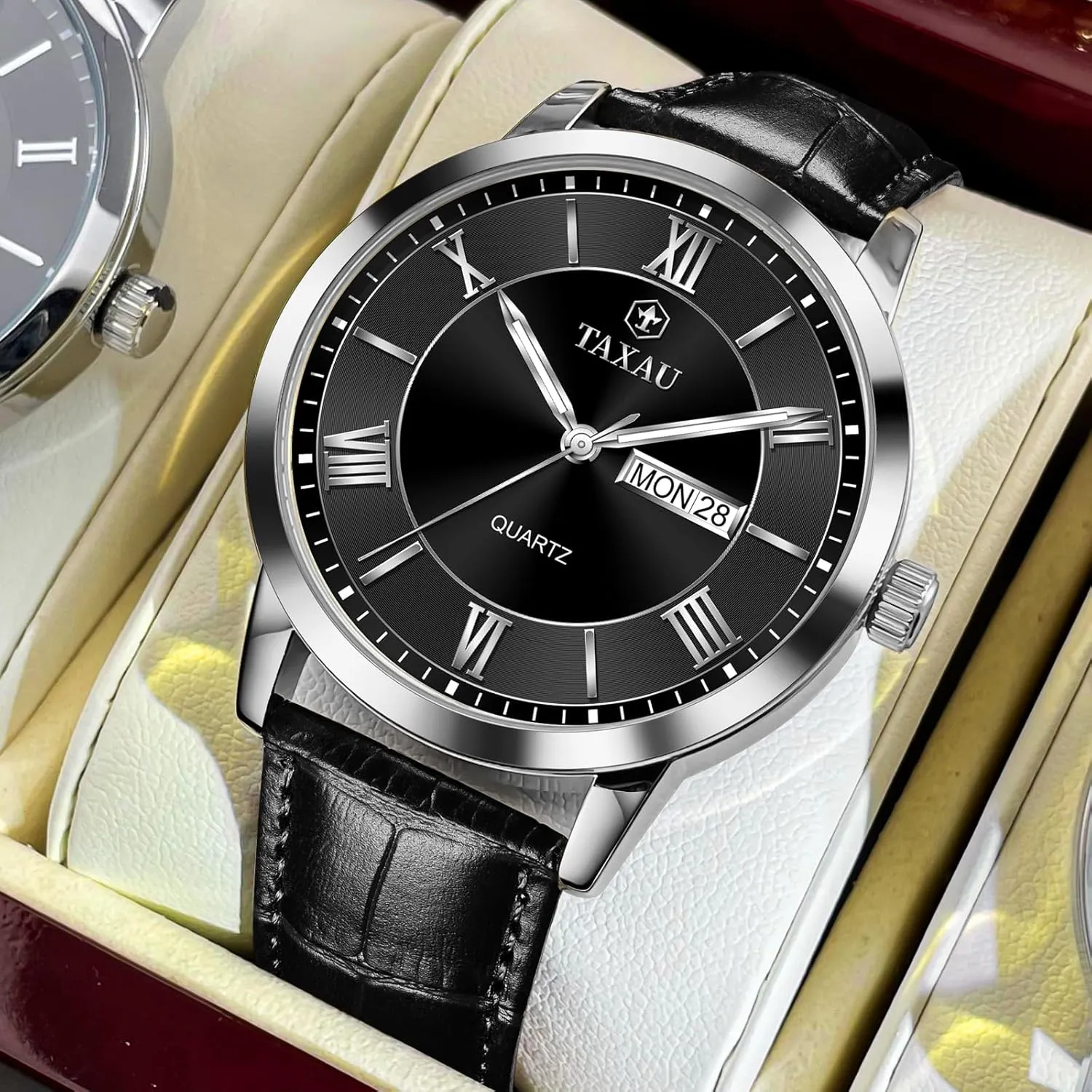 Minimalist Watches for Men Men??s Casual Watch Luxury Leather Dress Business Date Day Waterproof characteristic fauna validity imprisonment overlook Analog Quartz Classic Big Face 