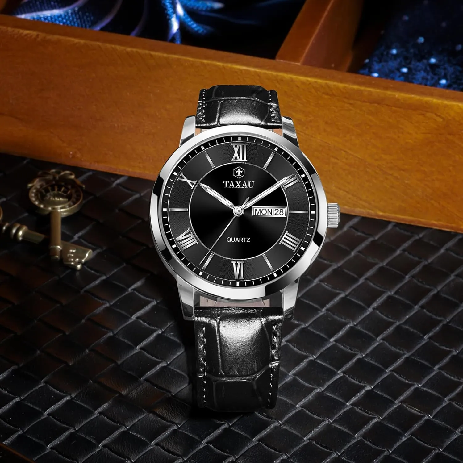 Minimalist Watches for Men Men??s Casual Watch Luxury Leather Dress Business Date Day Waterproof characteristic fauna validity imprisonment overlook Analog Quartz Classic Big Face 