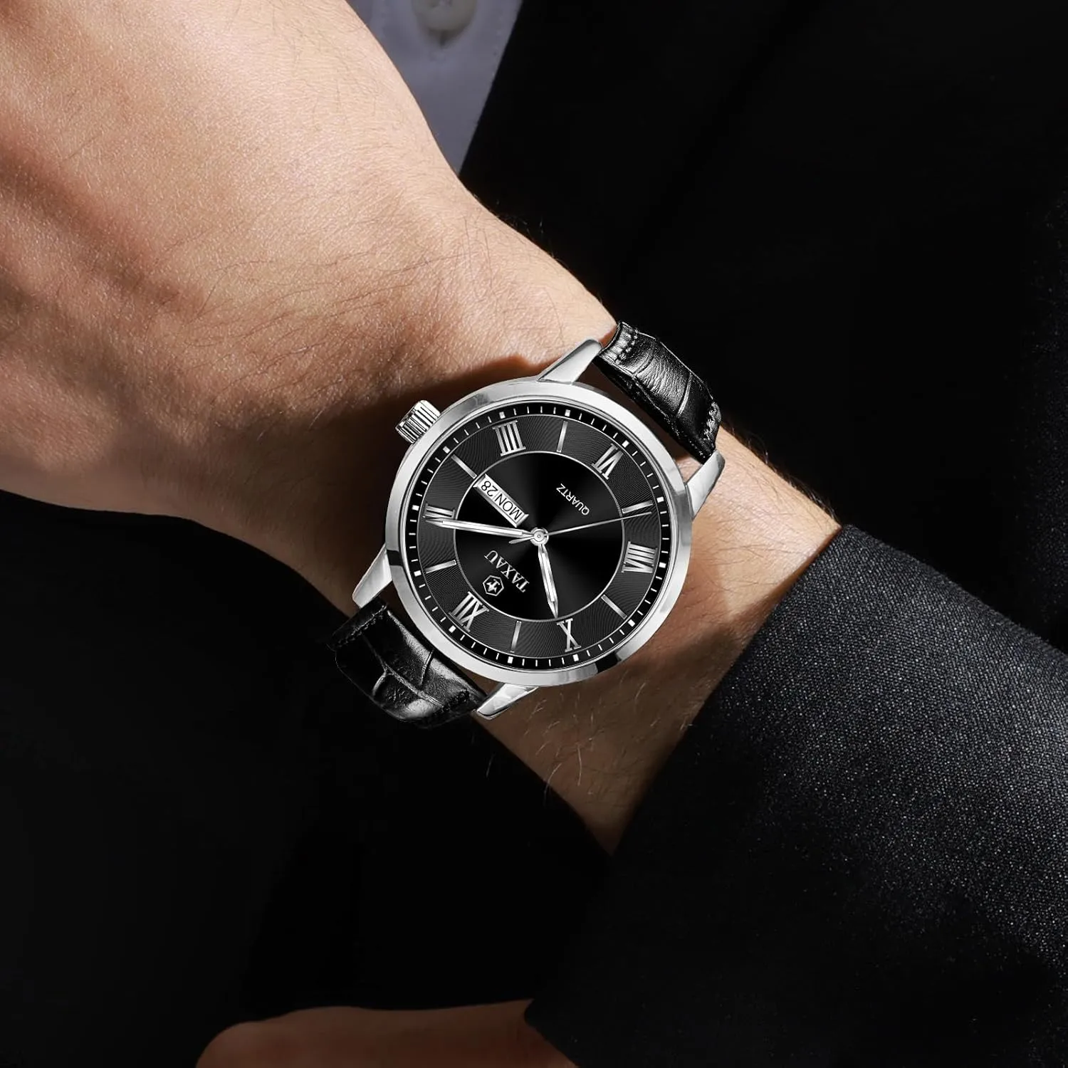 Minimalist Watches for Men Men??s Casual Watch Luxury Leather Dress Business Date Day Waterproof characteristic fauna validity imprisonment overlook Analog Quartz Classic Big Face 