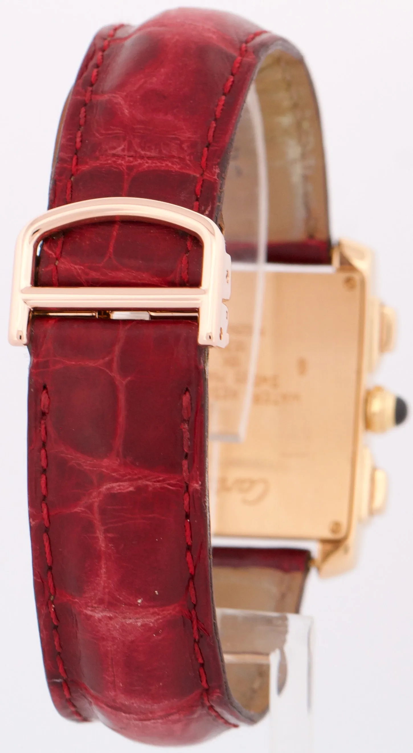 MINT Cartier Tank Francaise Chronograph IVORY 18K Gold Quartz 28mm 1830 W500556