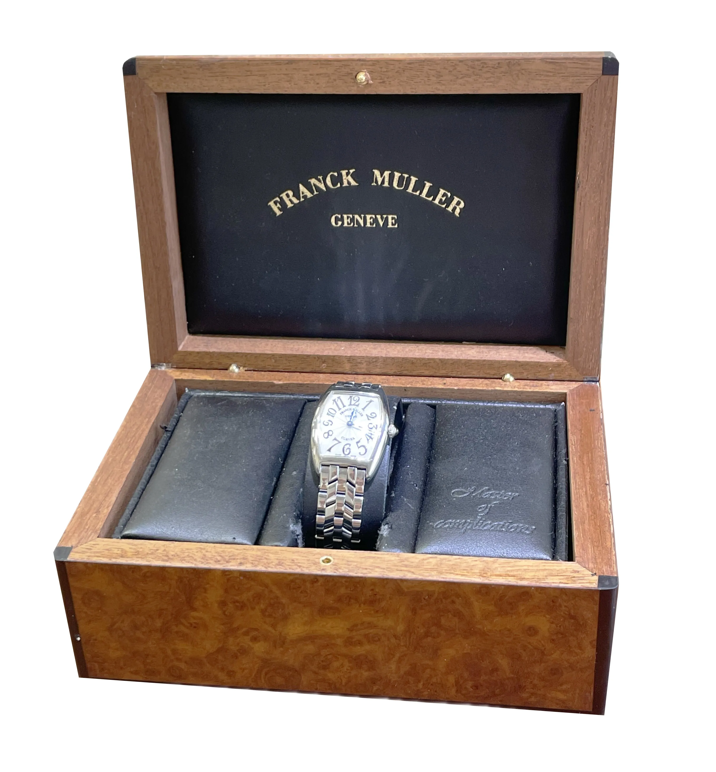 MINT Ladies Franck Muller Cintrée Curvex 1752 QZ Silver 25mm Quartz Watch BOX