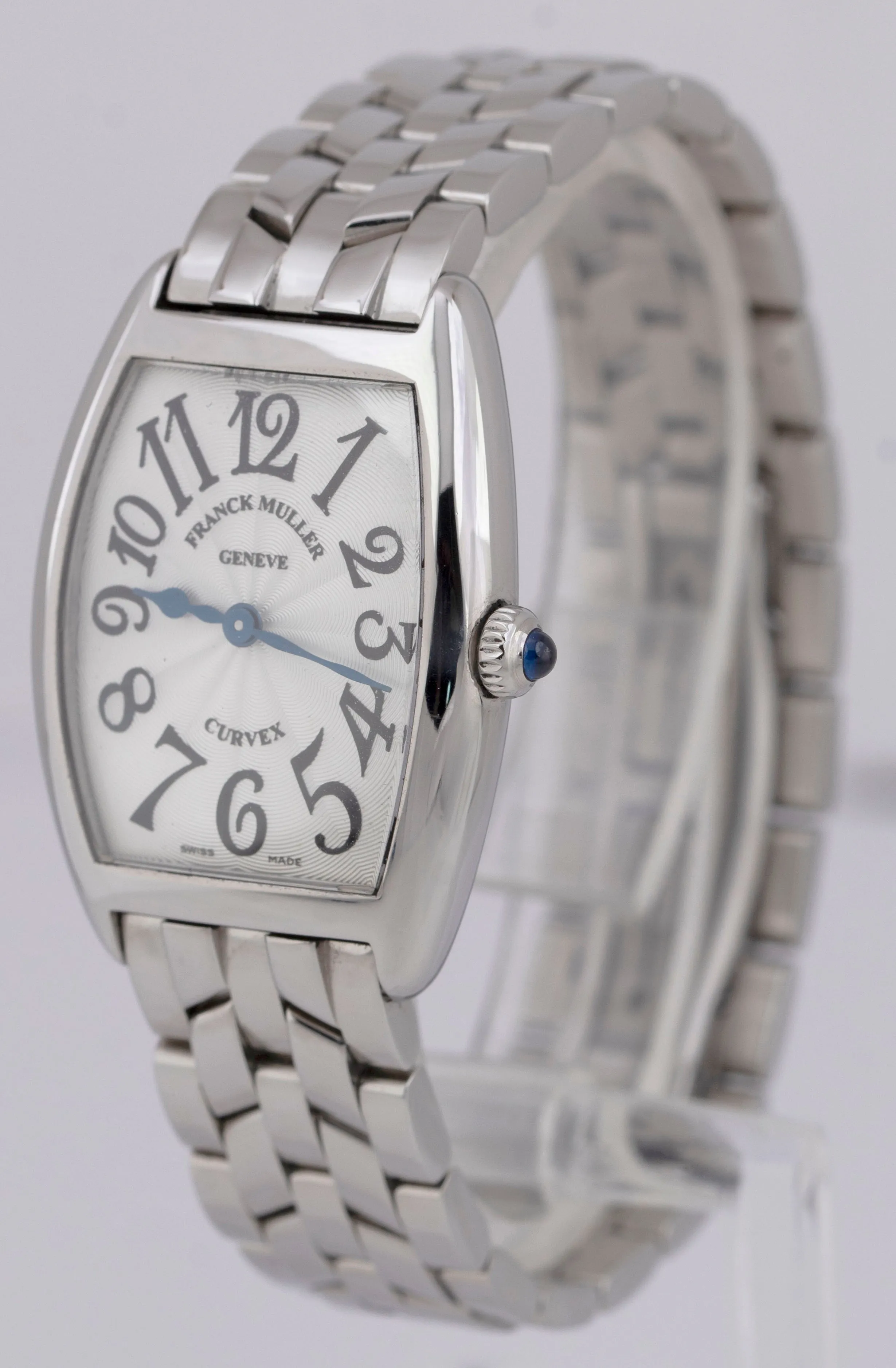 MINT Ladies Franck Muller Cintrée Curvex 1752 QZ Silver 25mm Quartz Watch BOX