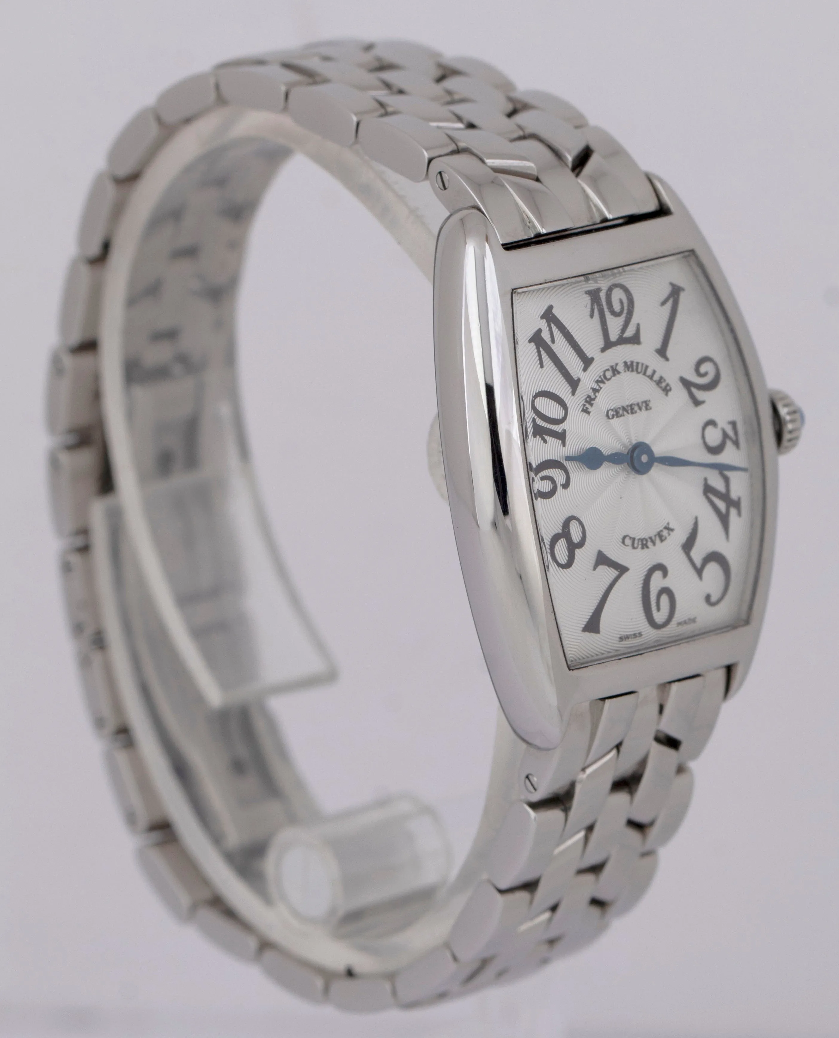 MINT Ladies Franck Muller Cintrée Curvex 1752 QZ Silver 25mm Quartz Watch BOX