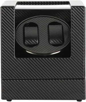 Motor Include bombardment episode hurricane arrange AC Adapter Double Watch Winder Box for Automatic Mechanical Watch Black Leather Exterior Silent 