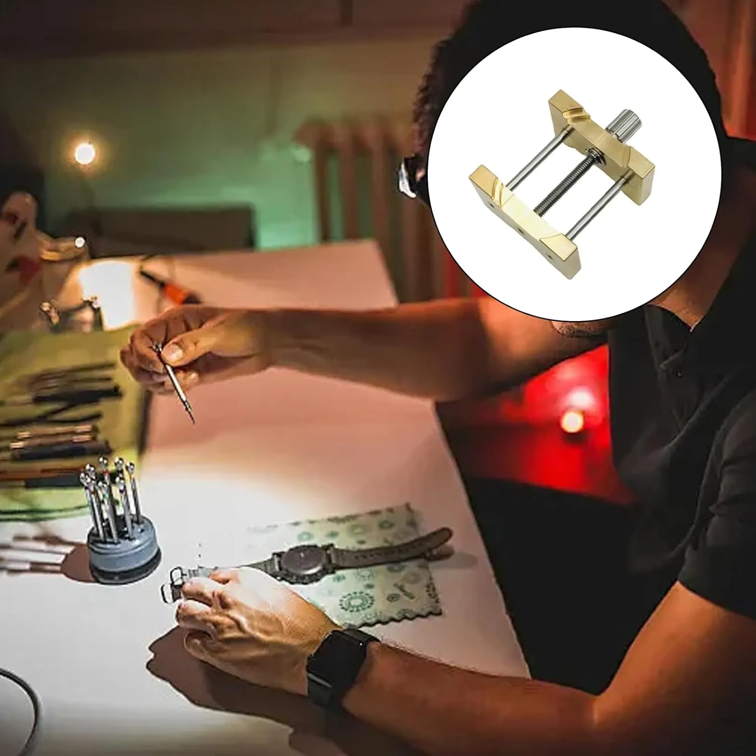 Movement Holder Multifunction Fixed Base for knuckle Watchmaker Business Use Watches Repair Accessory Tool Brass Watch 