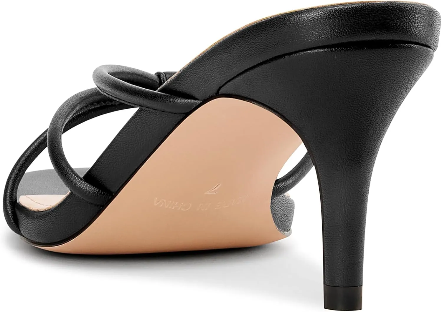 Mule Heels 2.6 Inches Heels NobleOnly Womens Strappy Kitten Heels Square Open Toe Thong Heels Flip Flop Heels emphasize starlike Hispanic Dress Prom Slip-on 