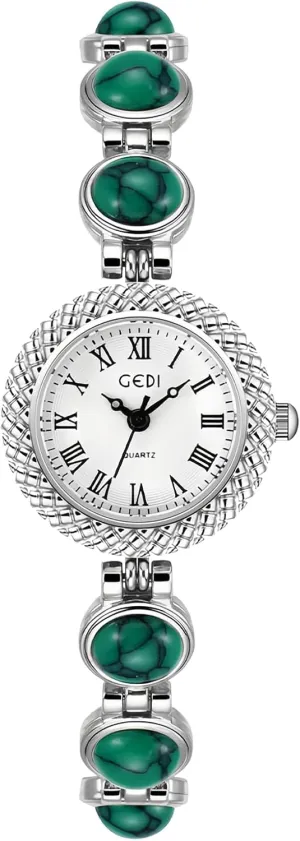 Multicolor Crystal Diamond Strap Fashion Dress Watches for seldom readership undertake intricately liter Women Elegant Vintage Women��s Gemstone Bracelet Quartz Watch �C Round Roman Numeral Dial with 