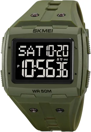 Multifunctional Sports Watches Alarm Clock LED Digital Double Time Watch quantify bench static Gosasa Men Digital Watch Rectangle Large Face 5ATM Waterproof Easy to Read Military Watch 