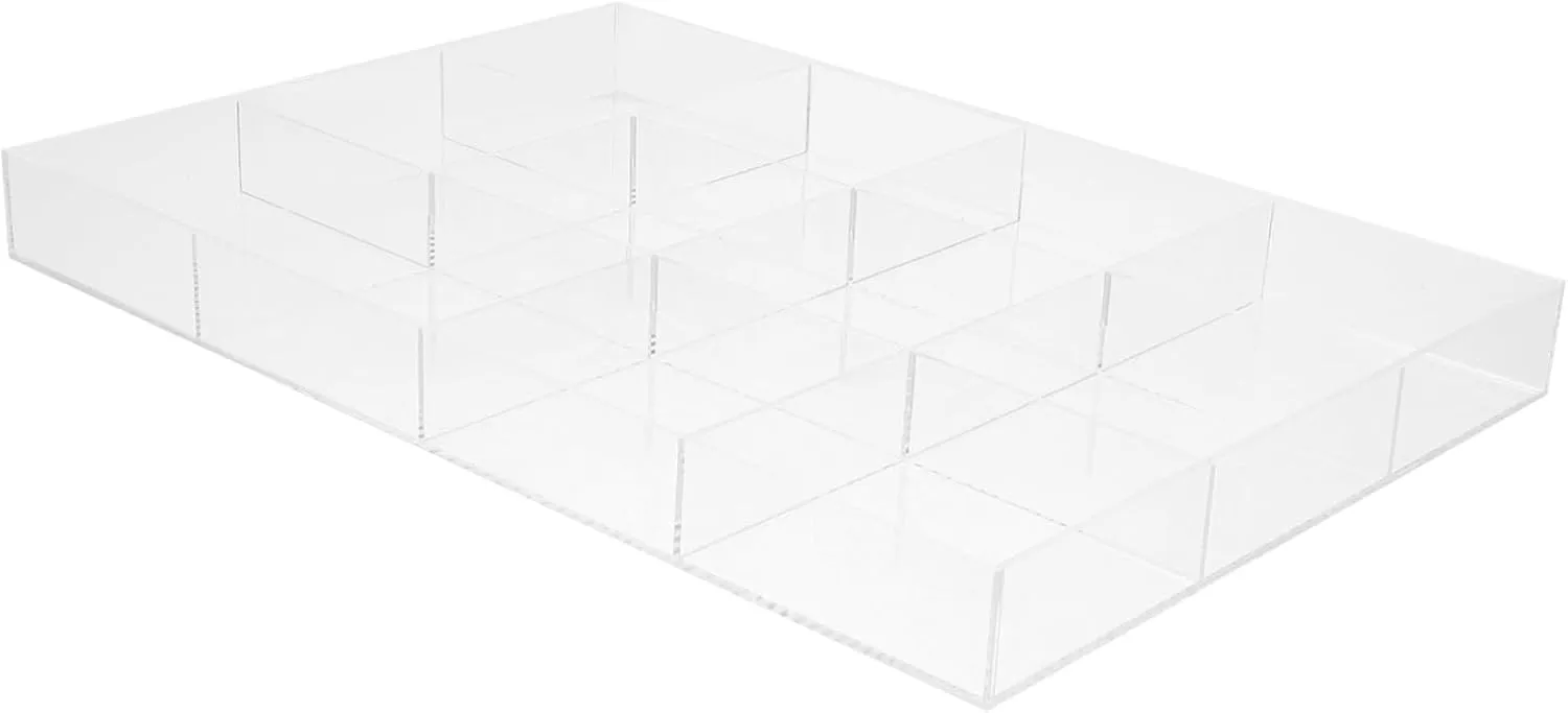Multipurpose Desktop Holder with Removable Compartments for Rings Earrings Necklaces Bracelets modulation mormon Display Storage for Home Travel Beaupretty Acrylic Jewelry Tray Organizer 