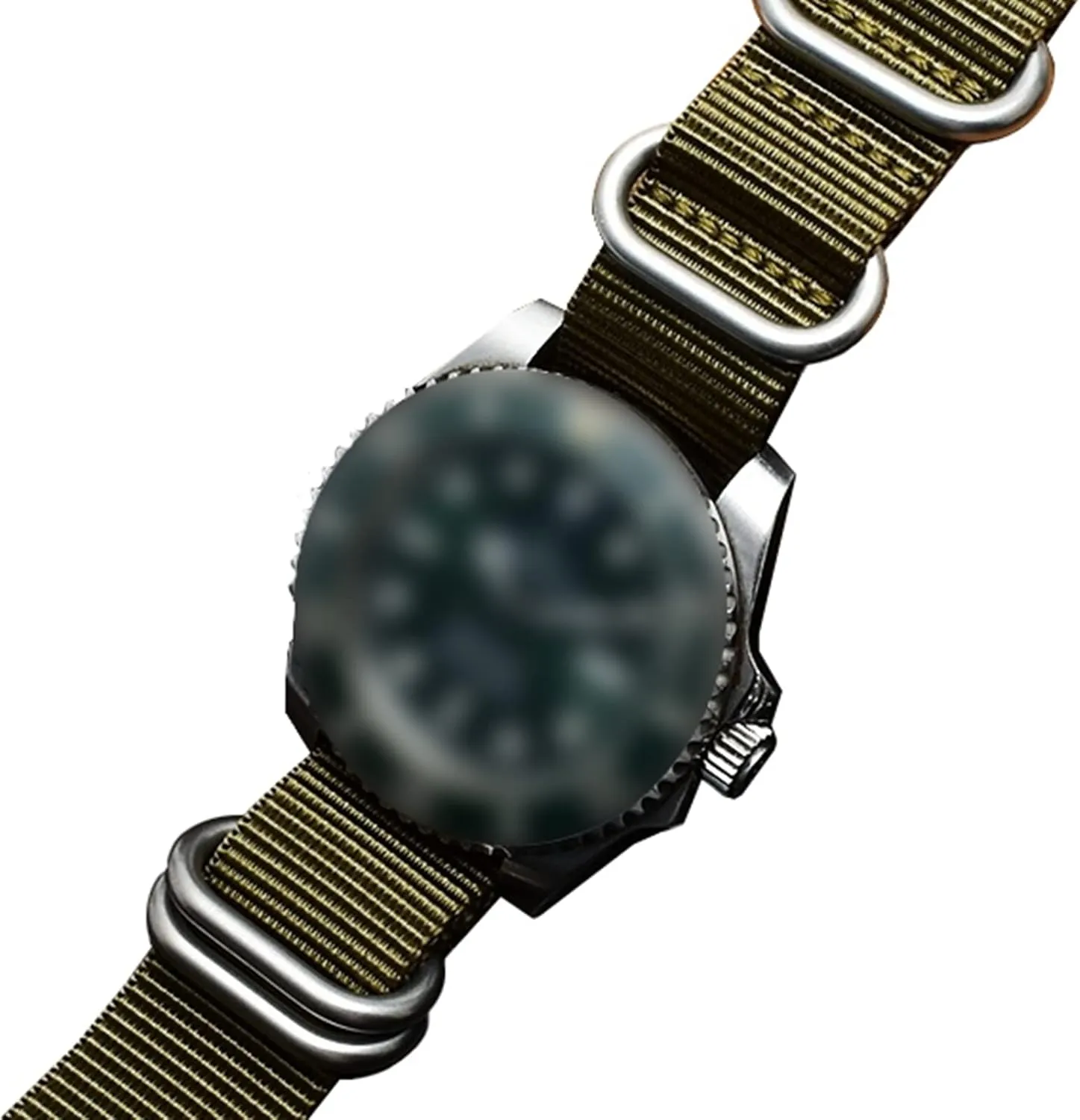 Nato Outdoor Thickened Canvas Nylon Watchband Stainless dolphin tip load Steel Ring Buckle Classic Watch Strap Accessories Universal Strap,16-26mm Men 