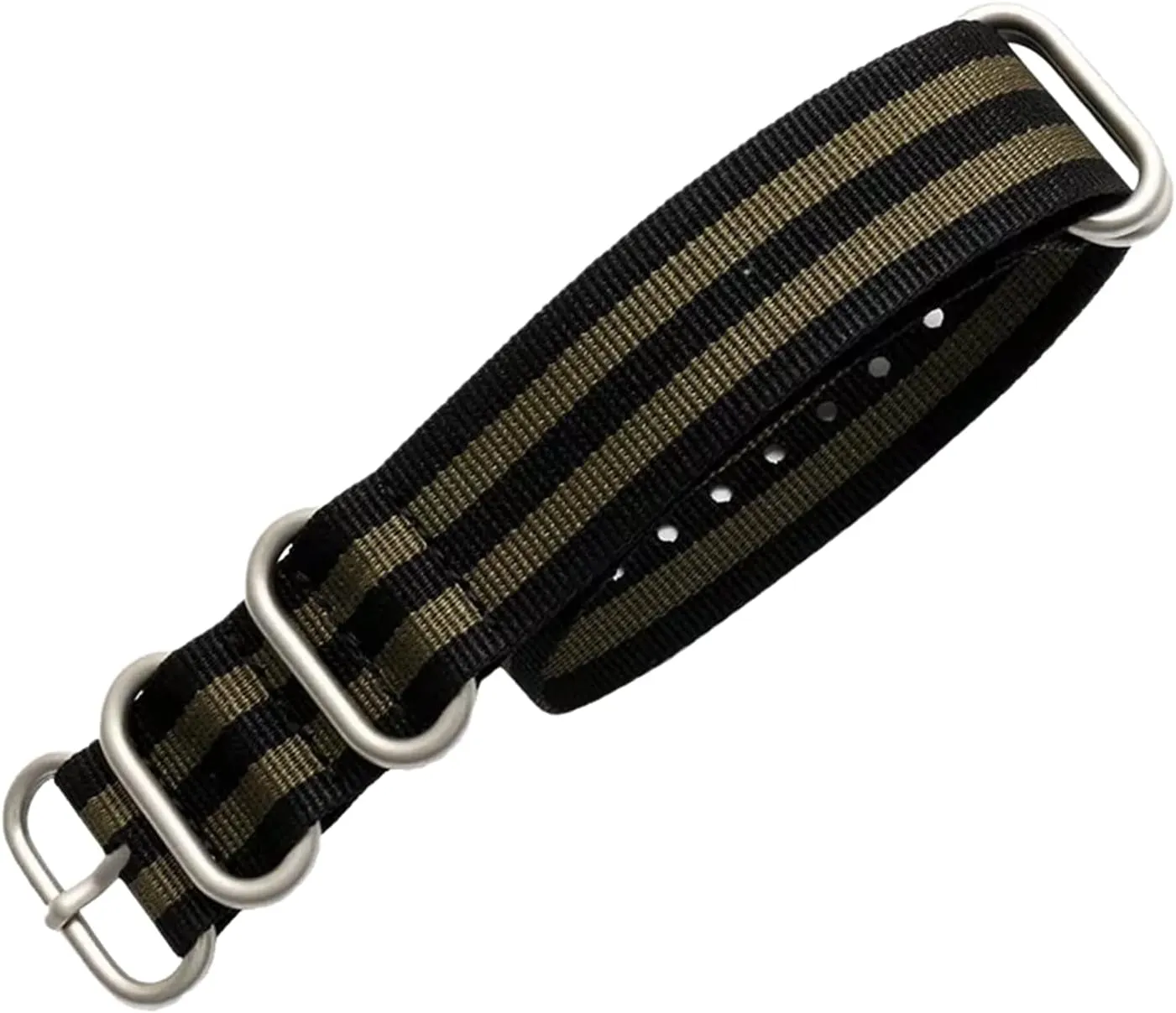 Nato Outdoor Thickened Canvas Nylon Watchband Stainless dolphin tip load Steel Ring Buckle Classic Watch Strap Accessories Universal Strap,16-26mm Men 