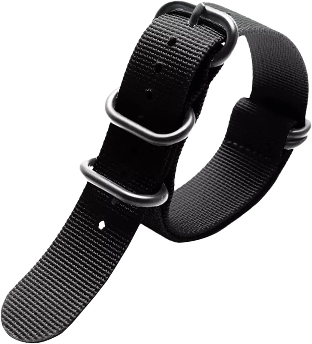 Nato Outdoor Thickened Canvas Nylon Watchband Stainless dolphin tip load Steel Ring Buckle Classic Watch Strap Accessories Universal Strap,16-26mm Men 