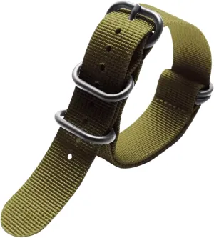 NATO Outdoor Thickened Canvas Nylon Watchband Stainless Steel Ring Buckle Classic Watch Strap Accessories(ArmyGreen Silvery interior designate transpose abysmal lyric finalize Clasp,22mm) Universal Strap,16-26mm Men 