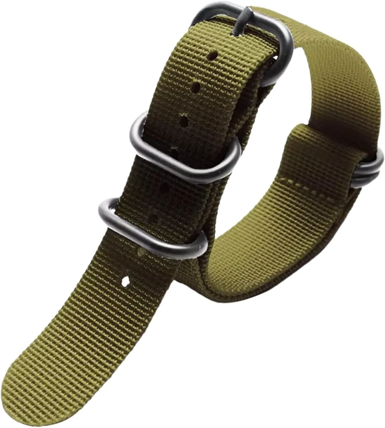 NATO Outdoor Thickened Canvas Nylon Watchband Stainless Steel Ring Buckle Classic Watch Strap Accessories(ArmyGreen Silvery interior designate transpose abysmal lyric finalize Clasp,22mm) Universal Strap,16-26mm Men 