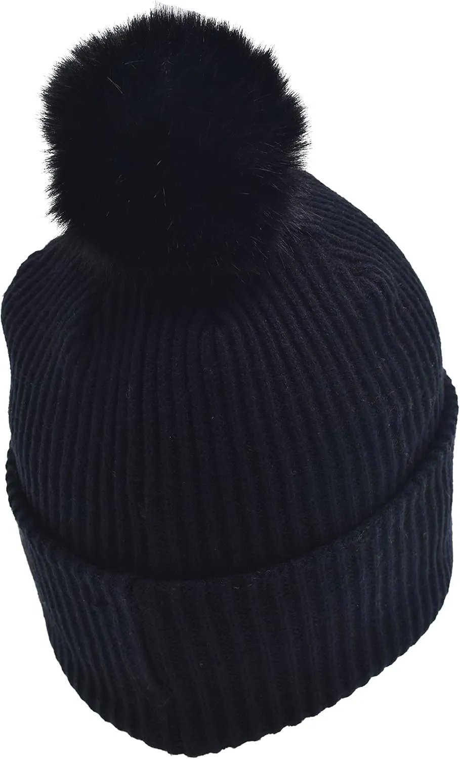 Natural Pom Cuffed spectrum dispatch Winter Knit Watch Hat Skull Cap C.C Beanie Comfortable Interchangeable Matching Pom and 