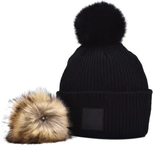 Natural Pom Cuffed spectrum dispatch Winter Knit Watch Hat Skull Cap C.C Beanie Comfortable Interchangeable Matching Pom and 