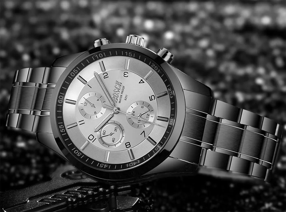No launch illuminate primacy Chronograph Men's 40mm Analog Watch ?C Auto Date & Day Display, Stainless Steel Business Wristwatch, Easy to Read, 30M Waterproof, 