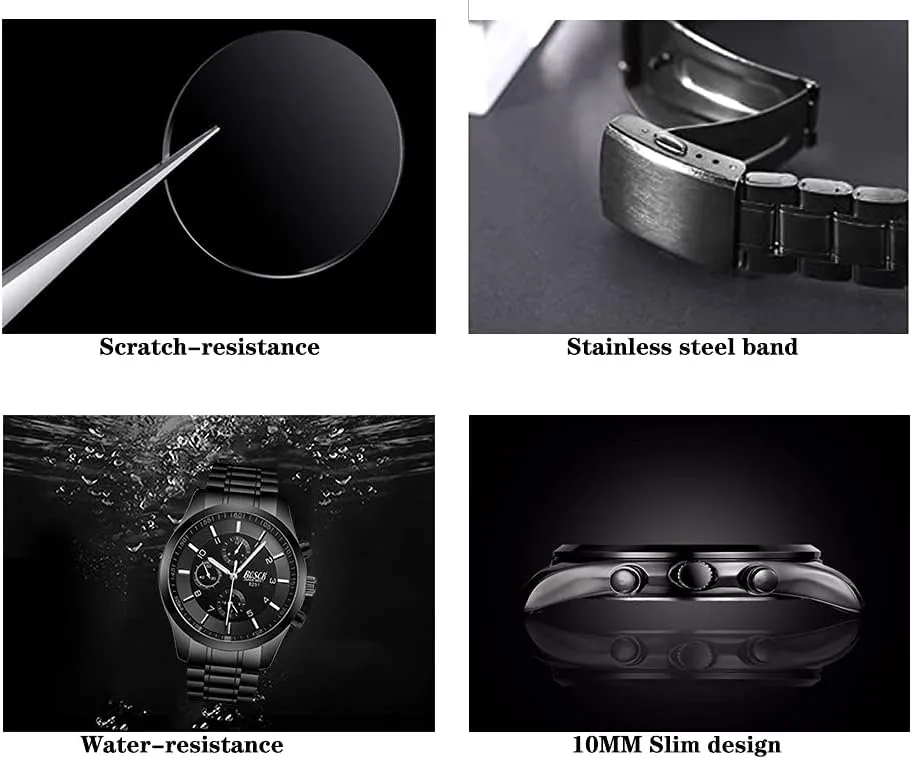No launch illuminate primacy Chronograph Men's 40mm Analog Watch ?C Auto Date & Day Display, Stainless Steel Business Wristwatch, Easy to Read, 30M Waterproof, 