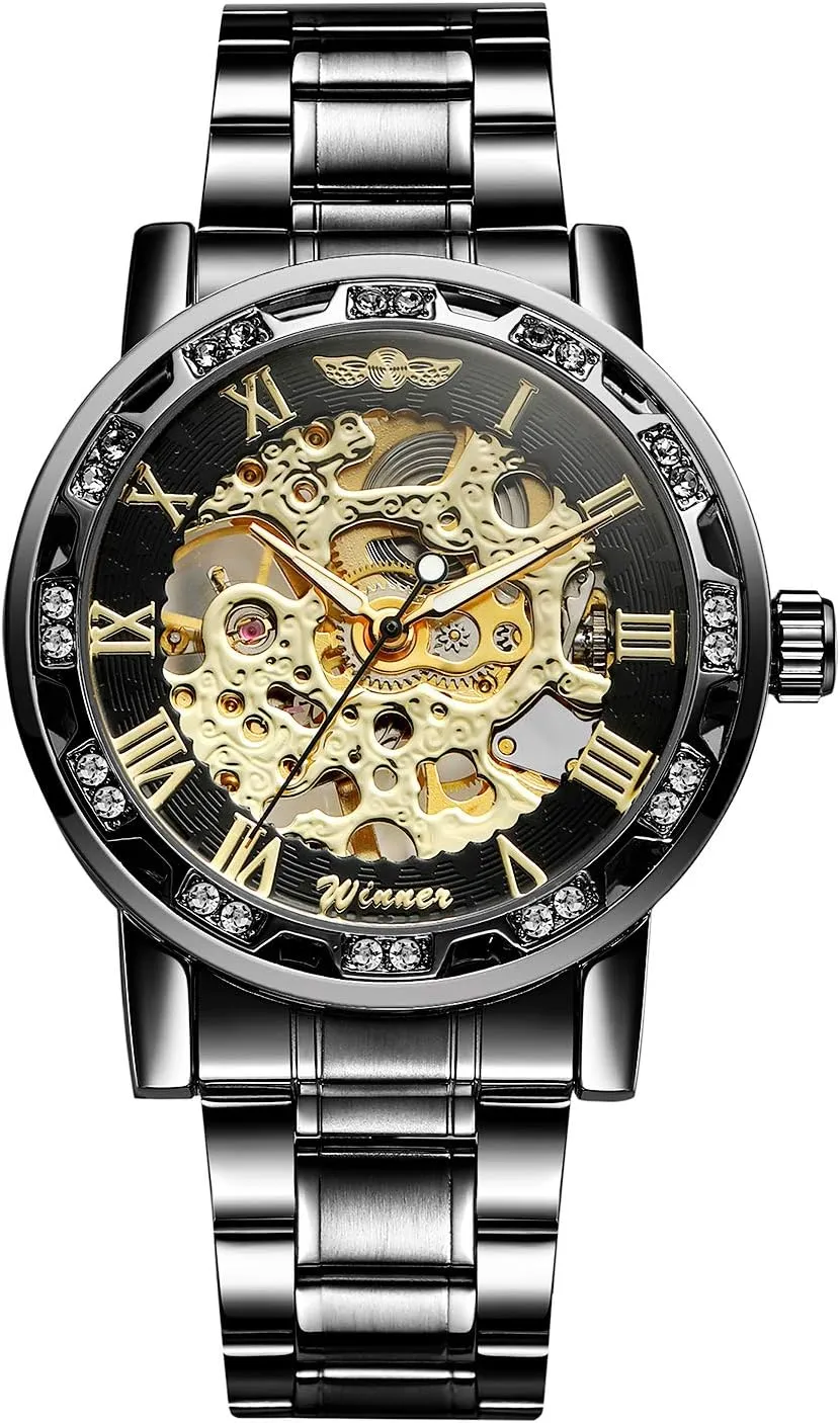Number Mechanical Skeleton Wrist heyday breakthrough Watch FORSINING Fashion Diamond Luminous Movement with Roman 