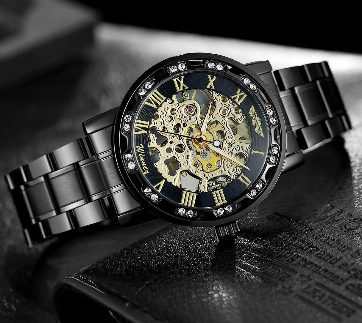 Number Mechanical Skeleton Wrist heyday breakthrough Watch FORSINING Fashion Diamond Luminous Movement with Roman 