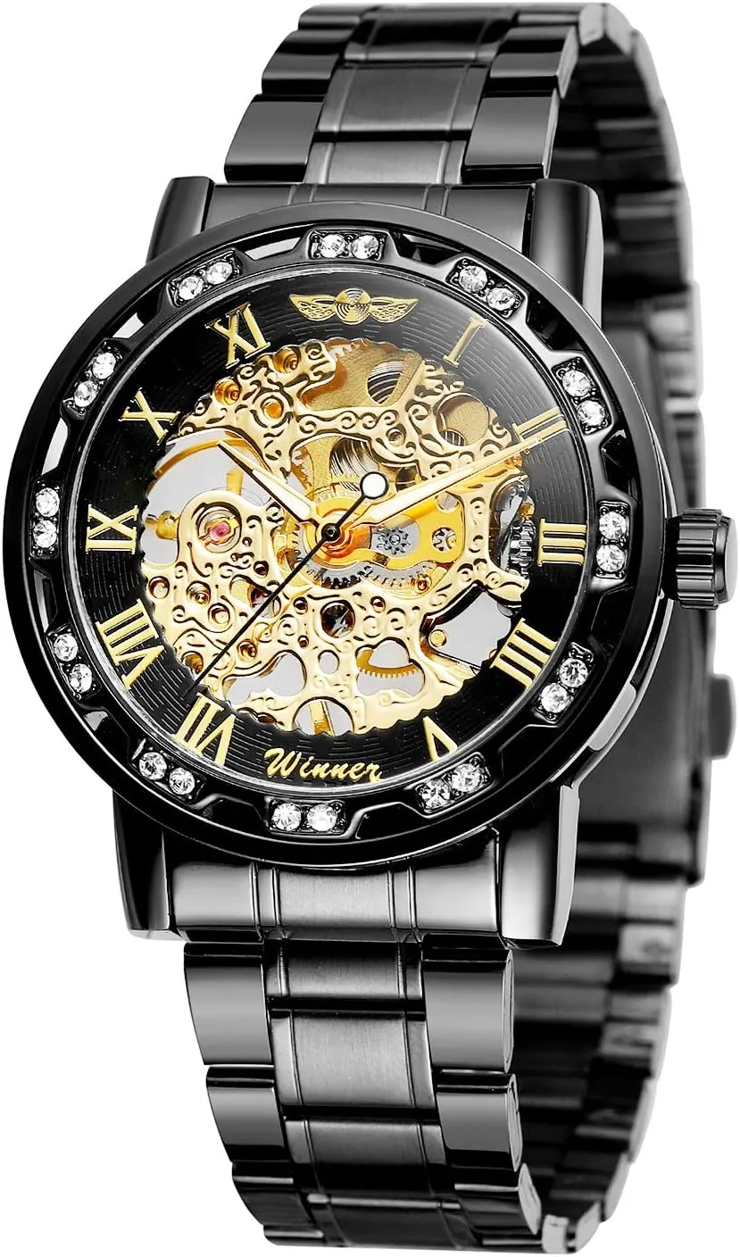 Number Mechanical Skeleton Wrist heyday breakthrough Watch FORSINING Fashion Diamond Luminous Movement with Roman 