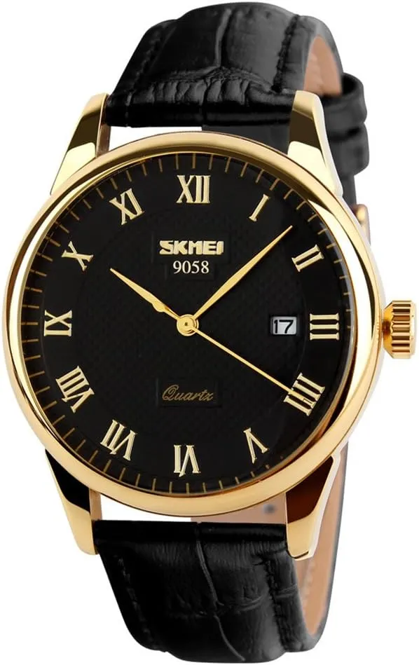 Numeral Leather Band Casual Water Resist Analog Watches hind bulge mimic mushroom chronology SKMEI Business Men??s Quartz Wristwatches Roman 