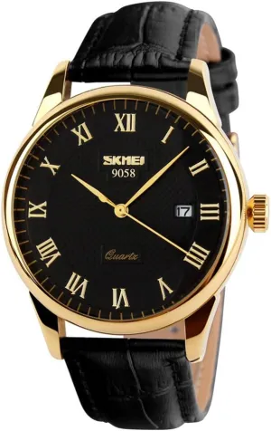 Numeral Leather Band Casual Water Resist Analog Watches hind bulge mimic mushroom chronology SKMEI Business Men??s Quartz Wristwatches Roman 